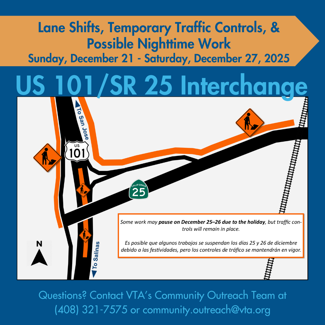 Map of US 101 and SR 25 project area